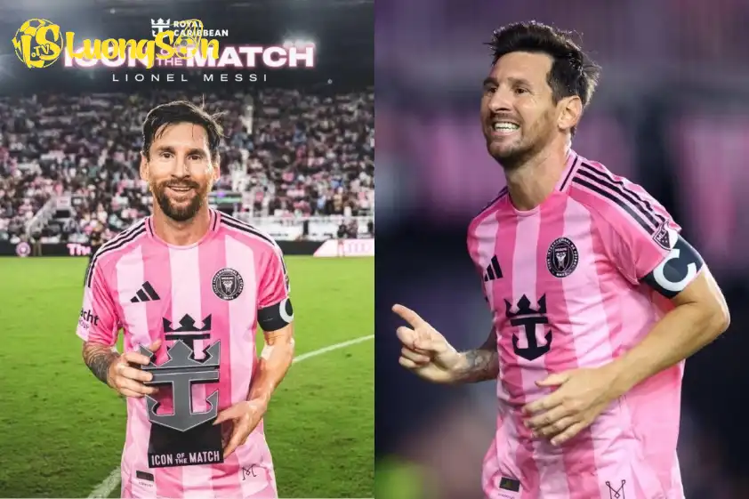 Messi nhận giải Cầu thủ xuất sắc nhất trận với 2 bàn thắng và 1 kiến tạo